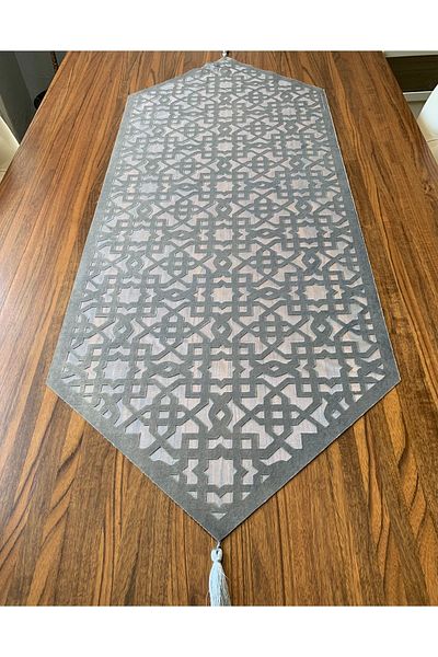 NURHAN HOME COLLECTION Νέο Seljuk Model Silver Color Table Runner