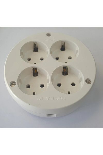 Mete Enerji مقبس تمديد مؤرض مكون من 4 قطع من Metesan لبكرة الكابل