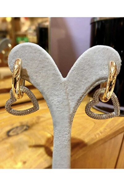 cover story Kalp Halka Tasarım Zirkon Taşlı Küpe