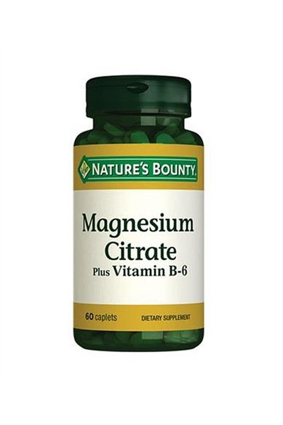 Nature's Bounty Magnesium Citrate Plus + B6 60 Capsules