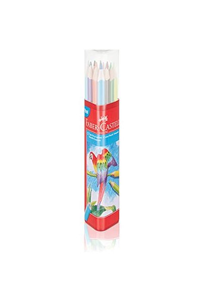 Faber Castell Faber-castell Crayons 12 Colors Full Size Triangular Plastic Tube