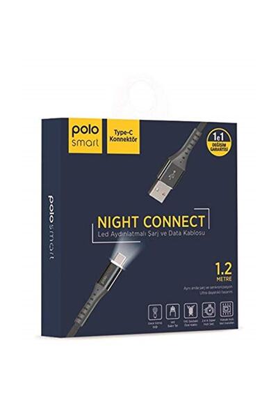 Polosmart Pbs407 1.2 Metre Şarj Ve Data Kablosu Siyah