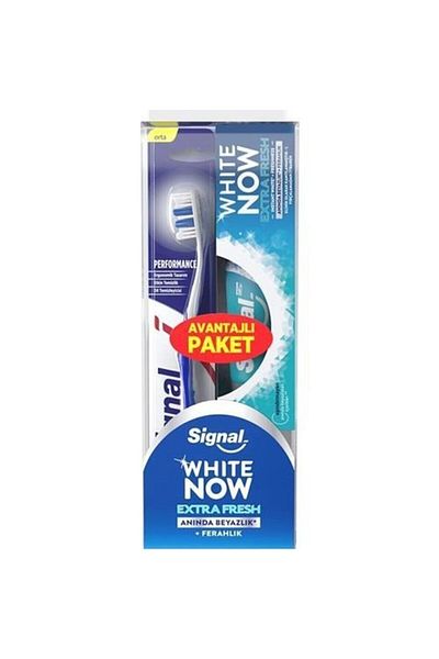 Signal معجون أسنان White Now Extra Fresh + فرشاة أسنان (قطعة واحدة)
