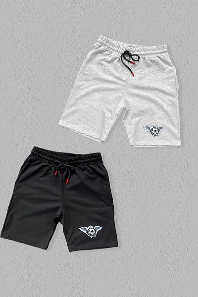 Joza Outdoors Σετ σορτς 2 τεμαχίων με φτερωτή μπάλα ποδοσφαίρου μαύρο-γκρι