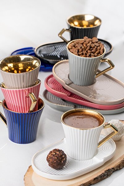 ACAR Summer Joy 6lı Perselen Kahve Fincanı