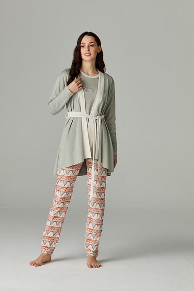 Feyza Pijama Ωραίο σετ γυναικεία πιτζάμα με ρόμπα