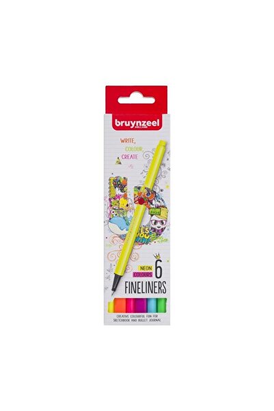 Bruynzeel Fineliner 0.4 Mm Set 6 Colors (neon)