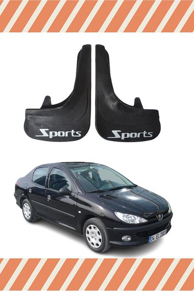 NOVDES Peugeot 206 Sd All Cases Sports Written 2-Piece Dust Cover Fender Mud Flap