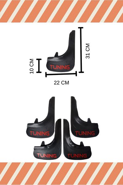 NOVDES Db Hyundai Elentra 2016-2021 Sports Written 4-Piece Dust Cover Mudguard Mudguard