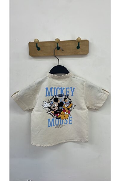 Pink Hippo Kids Boy's Crew Neck Mickey Printed Short Sleeve Shirt