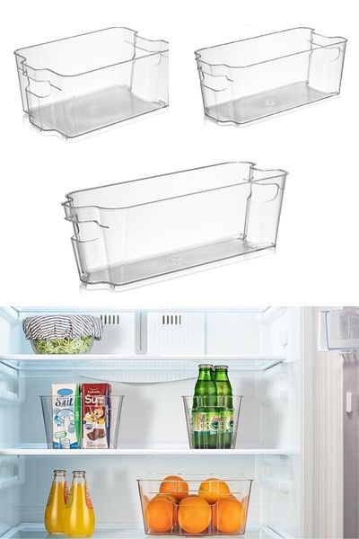 LeesHome Set of 9 Tall Clear Refrigerator & Cabinet Organizer Organize