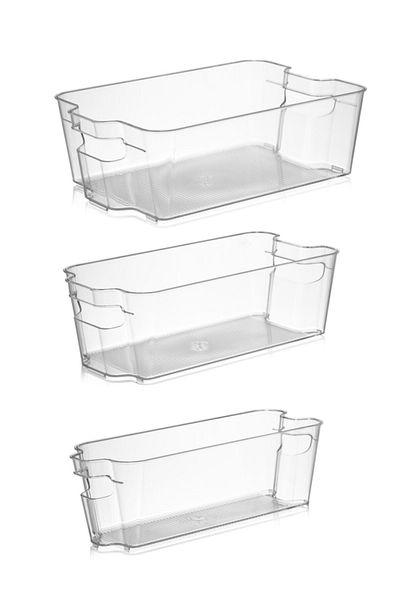 LeesHome Set of 9 Tall Clear Refrigerator & Cabinet Organizer Organize