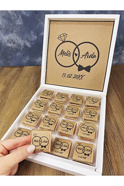 Petek Şekerleme Kraft Etiketli 48 Adet Petek Desenli Söz Çikolatası Kız Istem...