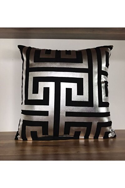 KIRLENTİM غطاء وسادة من ورق الفضة على شكل متاهة خلفية سوداء