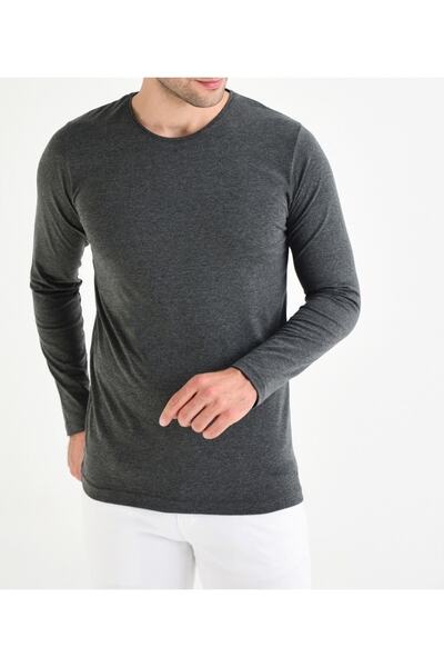 FATELLA Ανδρικό μακρυμάνικο μπλουζάκι με στρογγυλή λαιμόκοψη