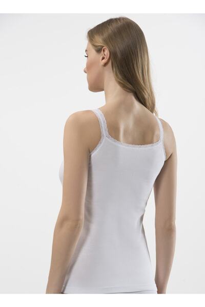 TÜREN Women's Lace Rope Strap Camisole 2 Pack Cotton Undershirt