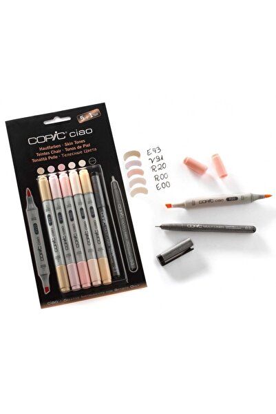 Copic Ciao Marker Kalemi 5+1 Set - Skin Tones