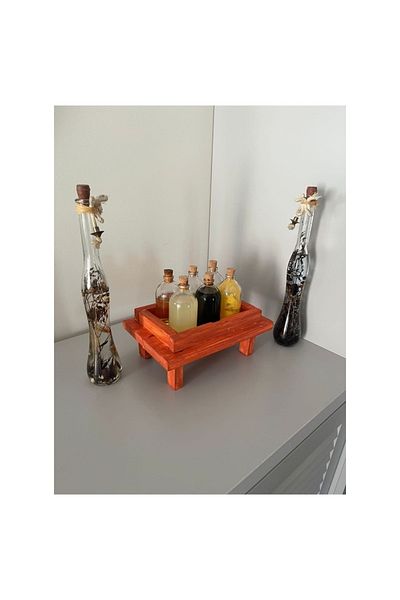 Bahat Wooden Pine Tree Spice Rack Oil Vinegar Lemon Bowl Set Set