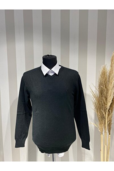 FATELLA Pulover pentru bărbați tricotaj cu decolteu în V