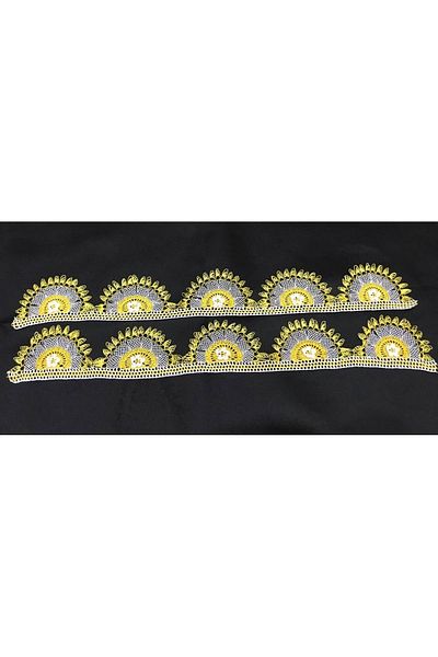 İĞNEOYASI Yellow White - Towel Trim and Needlepoint Handcrafted