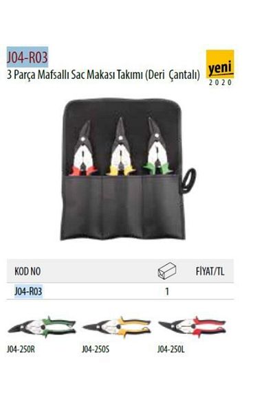 CETA FORM 250 mm J04-R03 3 Piece Articulated Sheet Clipper Set (with Leather Bag)