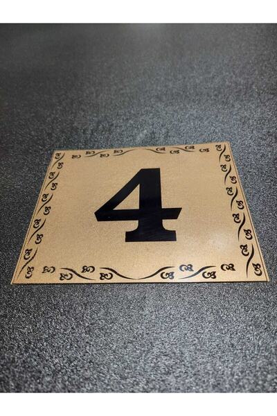 gen Kapı Numarası 10x12 Cm Yapışkanlı No 4 Metalik Altınsarı