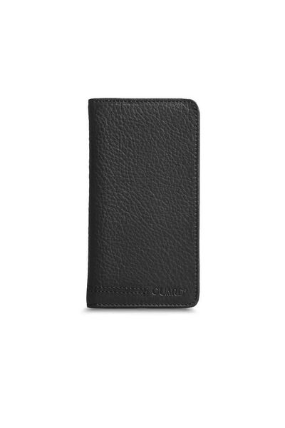 GUARD Black Leather Portfolio - Wallet with Phone Port