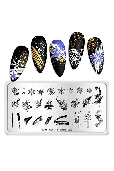 Born Pretty Baskı Desen Plakası Snow Flake