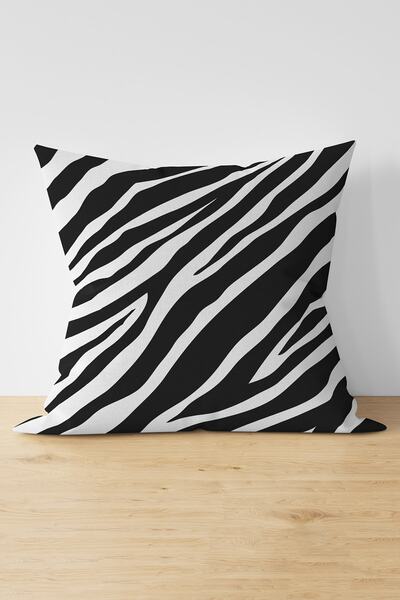 Nish & Royal غطاء وسادة من جلد الغزال الحديث مطبوع رقميًا بنمط الحمار الوحشي ...