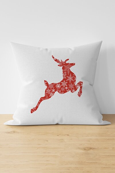 Nish & Royal Deer Motif Specially Designed Digital Printed Modern Suede Pillo...