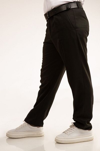 FATELLA Men's Fabric Serj School High School Length Non-Lycra Solid Color Pocket Front Zipper Fabric Trousers