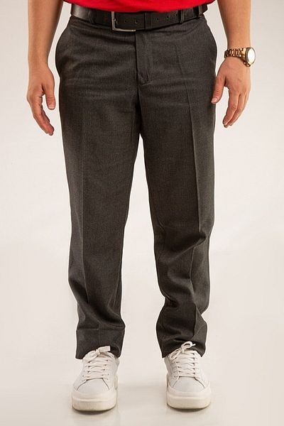 FATELLA Men's Fabric Serj School High School Length Non-Lycra Solid Color Pocket Front Zipper Fabric Trousers