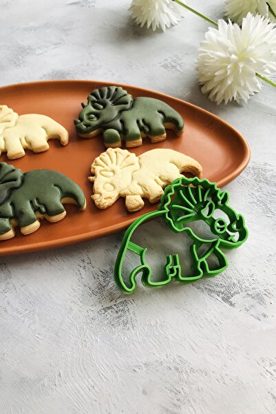 CESTOPİENO أداة تشكيل العجينة على شكل ديناصور ترايسيراتوبس / كوكي / سيراميك /...