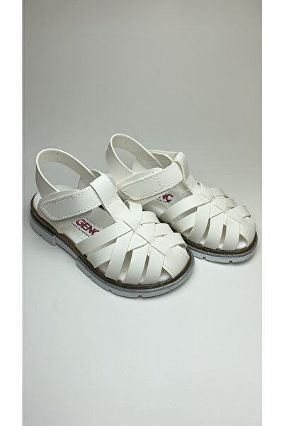 Şirin Bebe Şirinbebe Young Girl White Orthopedic Sandals Comfortable and Velcro