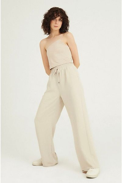 Quzu Wide Leg and Elastic Waist Trousers