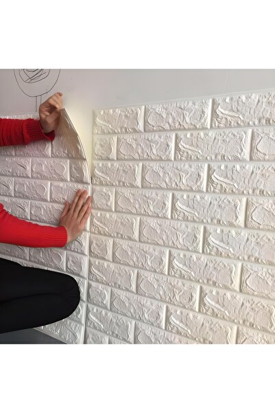 Tetik 5 Adet Tuğla Desenli Kendinden Yapışkanlı Duvar Paneli