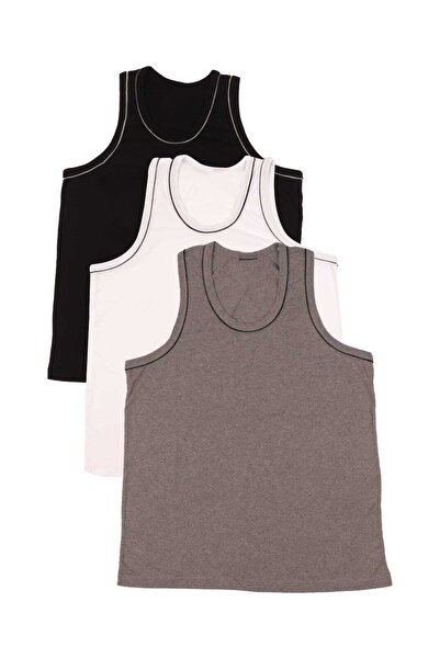 MODA Tricou pentru bărbați, cu mâneci zero, cu bretele groase, cu gât crew, c...