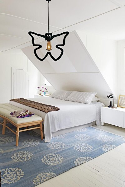 UTKU TASARIM Kelebek Tekli Avize Sarkıt Modern Rustik Dekoratif Lamba Mufak Çocuk Odası Ofis Cafe Avize