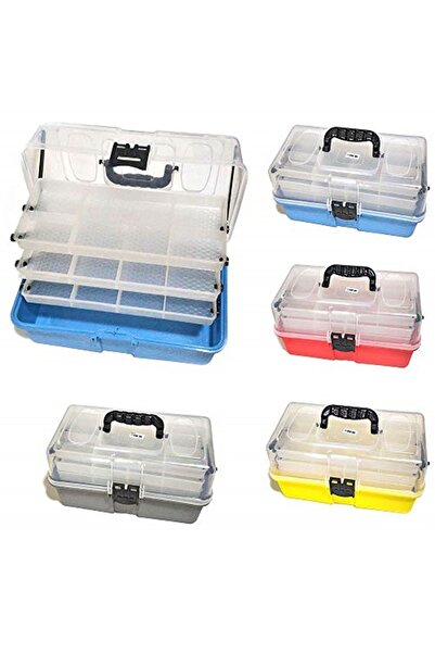 Albastar Alba Star Şeffaf Kapaklı Balıkçı Çantası 16inç, Kırmızı