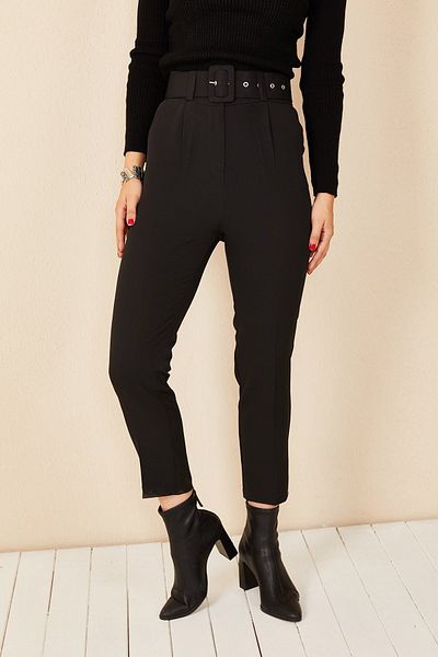 HAKKE Carrot Belt Fabric Trousers