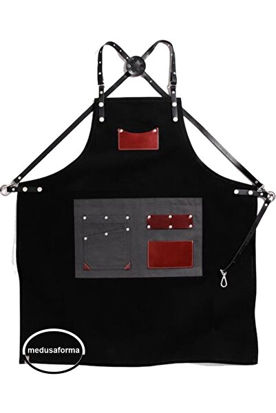 medusaforma Çapraz Askılı Mutfak Önlüğü Master Şef Cafe Restaurant Kafe Chef ...