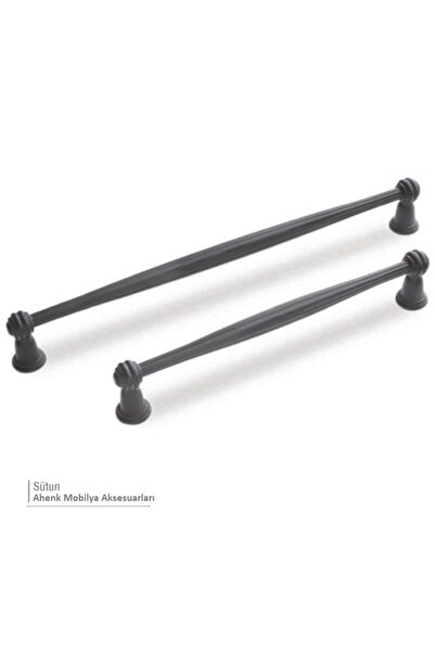 KulpSepetim Sütun 160 Mm Siyah Zamak Kulp Dolap Çekmece Vestiyer Kulbu