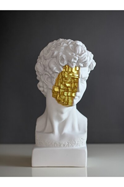 Livado David Mozaik Beyaz Altın Büst Heykel