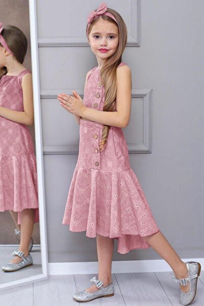 Riccotarz Комплект за момичета с копчета отпред, цип и бродерия от дантела в ...