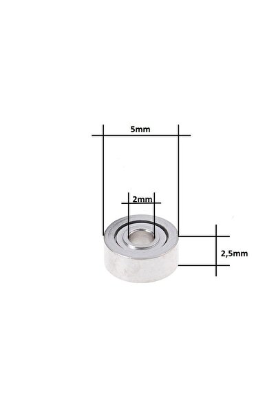 TeknoGöz Mr52zz Minyatür Rulman (2x5x2,5mm) 3d Yazıcı, Hobi Vs. 1 Adet Uyumlu