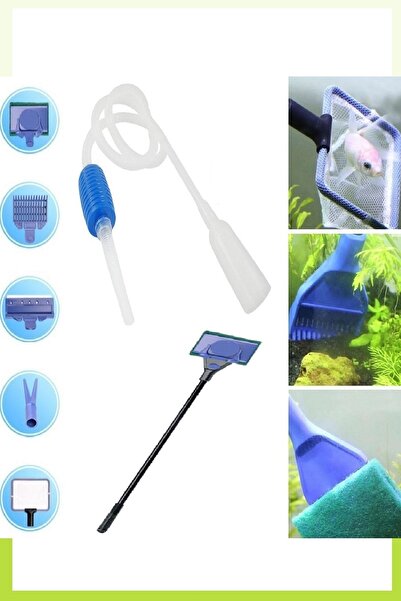 RELATOS 6 Parça Akvaryum Tankı Temizleme Seti Bakım - Tahliye Pompası Seti Di...