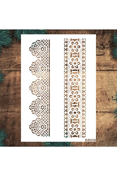 STENCİLTASARIM Stencil Tasarım Br050 Dantel- Dekoratif Duvar, Eşya, Fayans,ku...