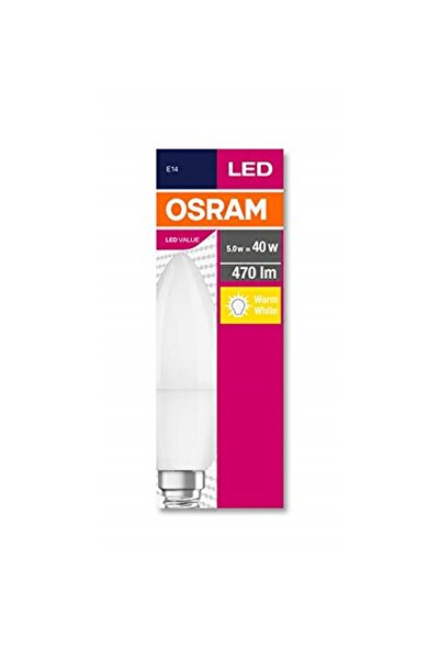 Genel Markalar 4052899326453 Led Clb 40 Mum 4.9 W 470 Lümen 2700 Kelvin Sarı Işık E14 Duy Ampul, Sarı, 10.6