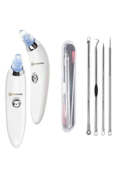 DEMPOWER 2'li Set Siyah Nokta Çıkarıcı Vakum Aleti + 4'lü Gümüş Komedon