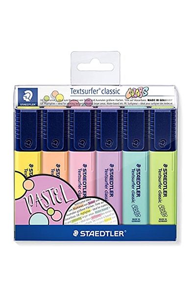 Staedtler 364 Cwp6 Textsurfer Classic Pastel Highlighter 6 Pieces Blister